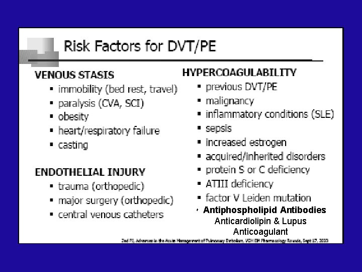 ۰ Antiphospholipid Antibodies Anticardiolipin & Lupus Anticoagulant 
