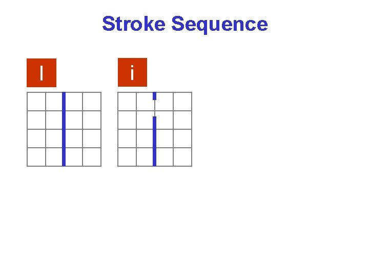 Stroke Sequence l i 