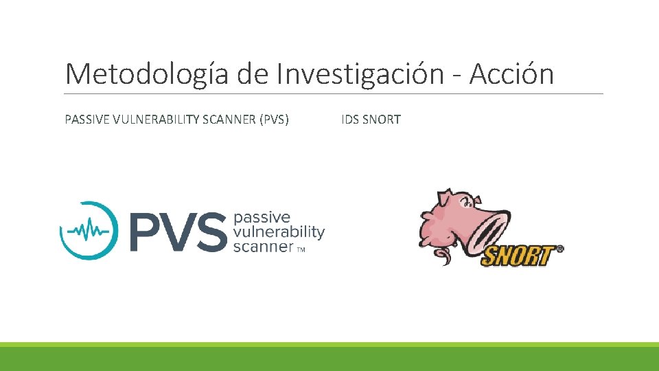 Metodología de Investigación - Acción PASSIVE VULNERABILITY SCANNER (PVS) IDS SNORT 