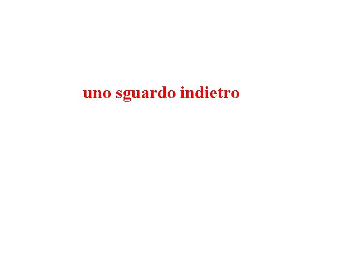 uno sguardo indietro 