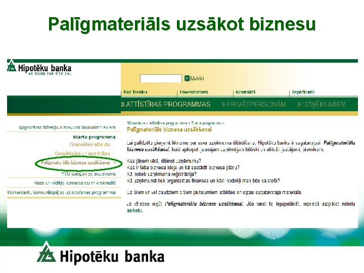 Palīgmateriāls uzsākot biznesu 