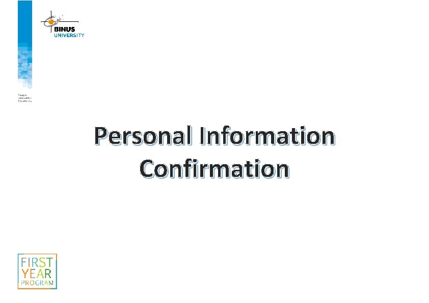 Personal Information Confirmation 