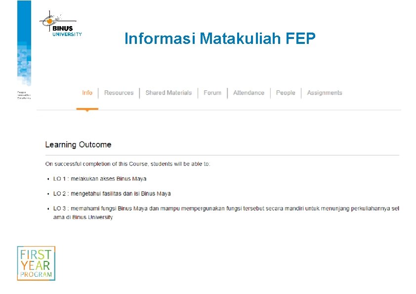 Informasi Matakuliah FEP 
