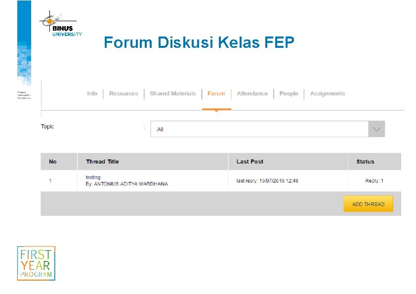 Forum Diskusi Kelas FEP 