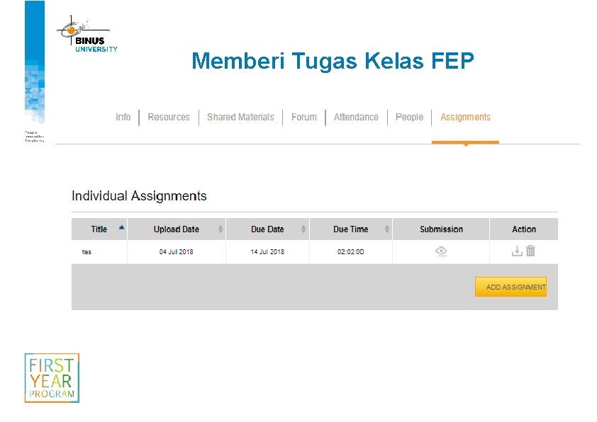 Memberi Tugas Kelas FEP 