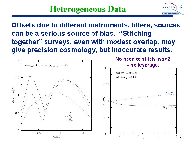 Heterogeneous Data Offsets due to different instruments, filters, sources can be a serious source