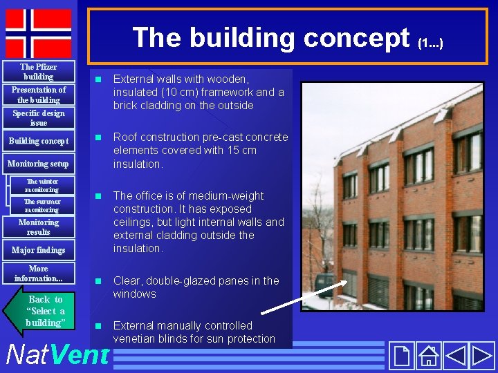 The building concept (1. . . ) The Pfizer building n External walls with