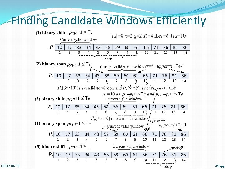 Finding Candidate Windows Efficiently 2021/10/18 Faerie @ SIGMOD 2011 34/44 