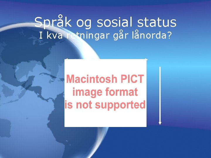 Språk og sosial status I kva retningar går lånorda? 