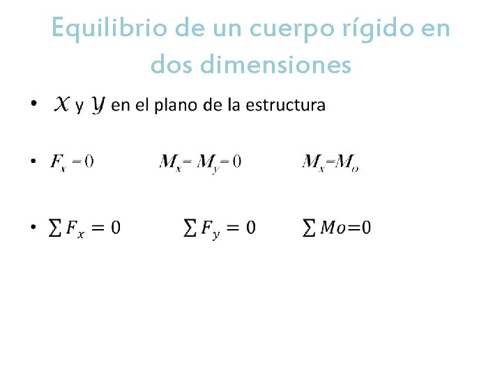 Equilibrio de un cuerpo rígido en dos dimensiones • 