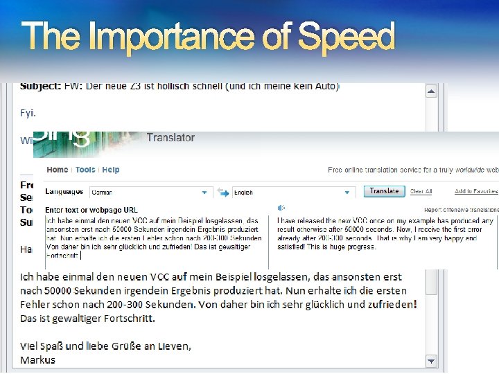 The Importance of Speed 