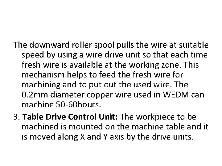 The downward roller spool pulls the wire at suitable speed by using a wire