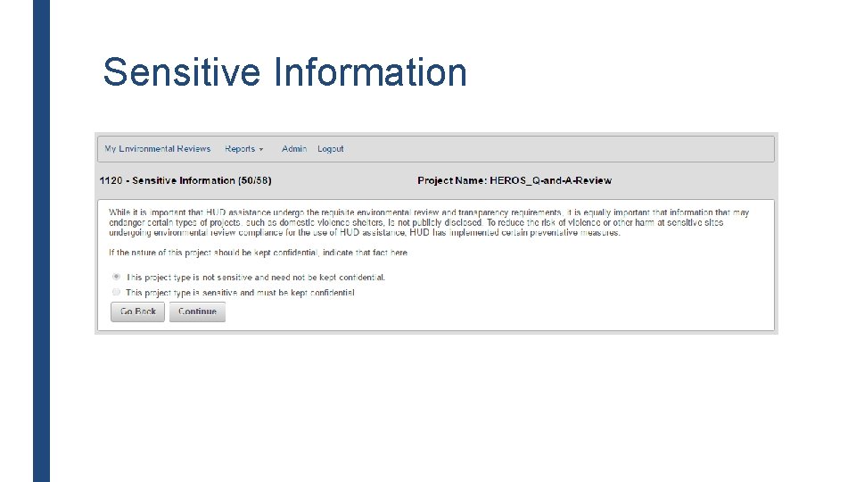 Sensitive Information 