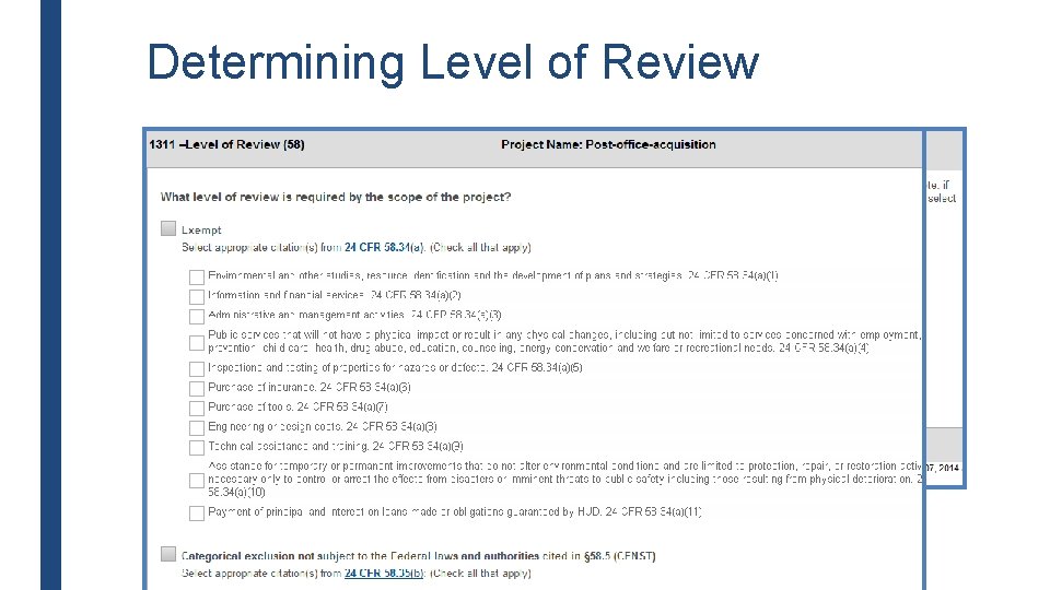 Determining Level of Review 