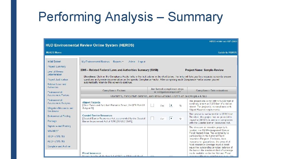 Performing Analysis – Summary 
