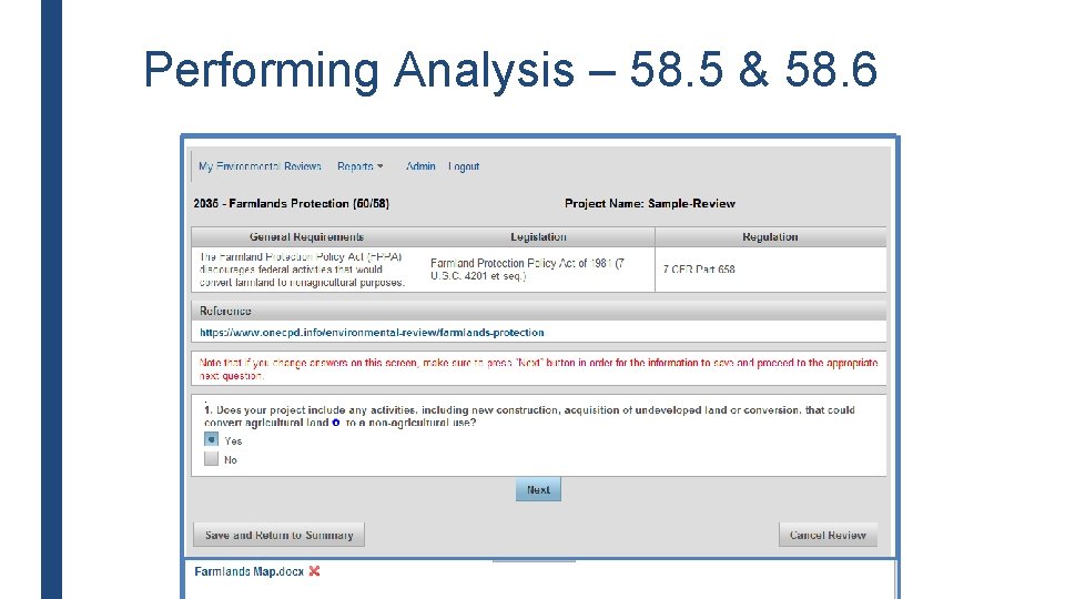 Performing Analysis – 58. 5 & 58. 6 