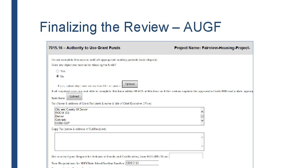 Finalizing the Review – AUGF 