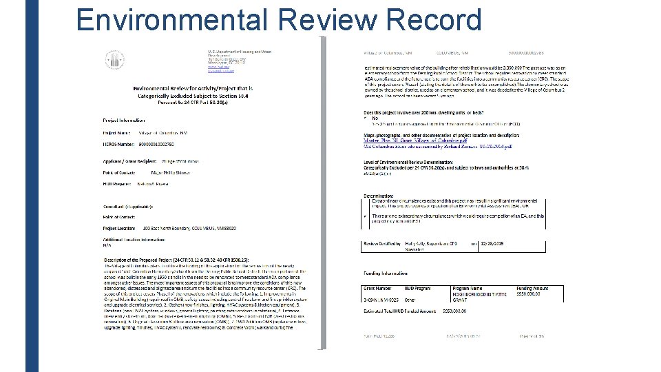 Environmental Review Record 