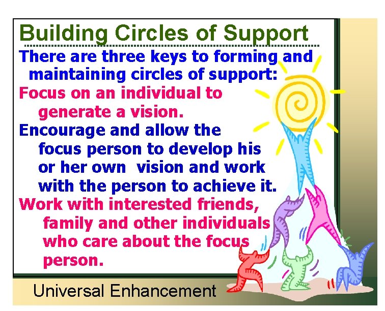 Building Circles of Support There are three keys to forming and maintaining circles of