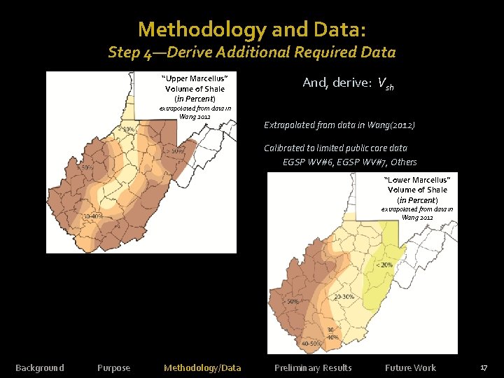 Methodology and Data: Step 4—Derive Additional Required Data “Upper Marcellus” Volume of Shale (in