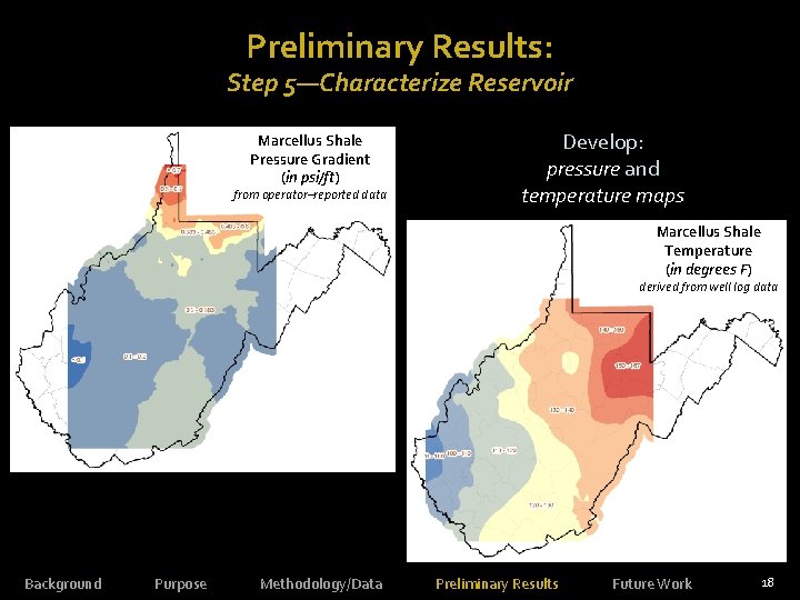 Preliminary Results: Step 5—Characterize Reservoir Marcellus Shale Pressure Gradient (in psi/ft) from operator–reported data