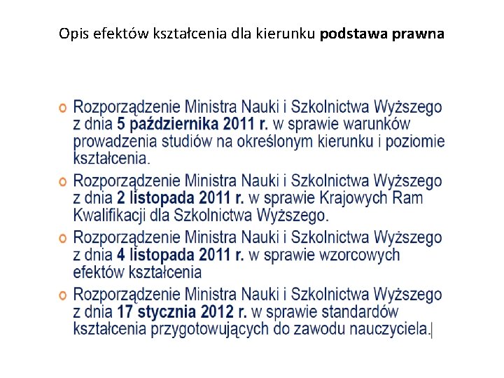 Opis efektów kształcenia dla kierunku podstawa prawna 