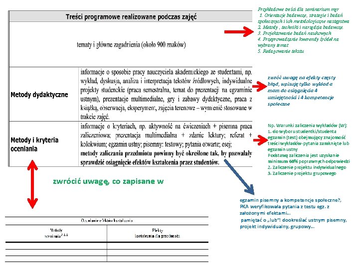 Przykładowe treści dla seminarium mgr 1. Orientacje badawcze, strategie i badań społecznych i ich