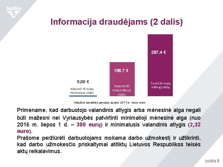 Informacija draudėjams (2 dalis) 287, 4 € 158, 7 € Neturint 30 metų 0,