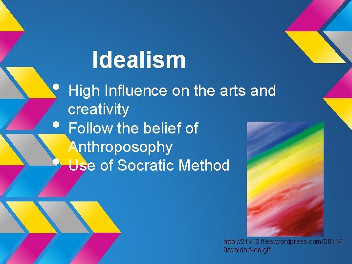 Idealism • High Influence on the arts and creativity • Follow the belief of