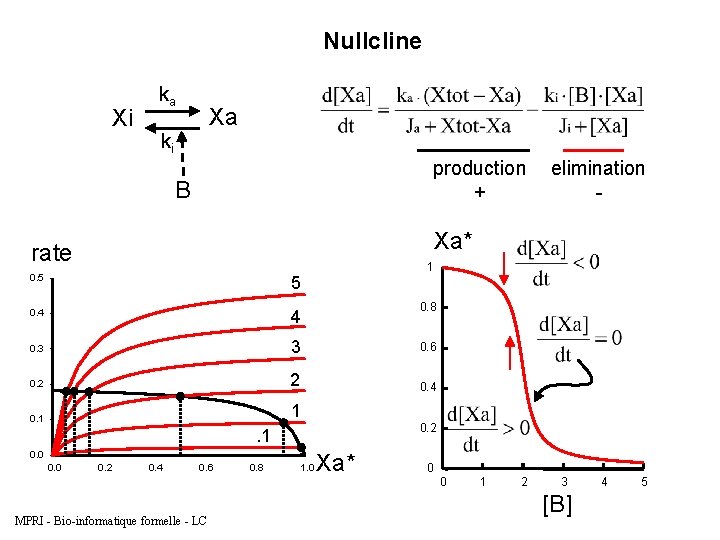 Nullcline Xi ka Xa ki production + B Xa* rate 1 0. 5 5