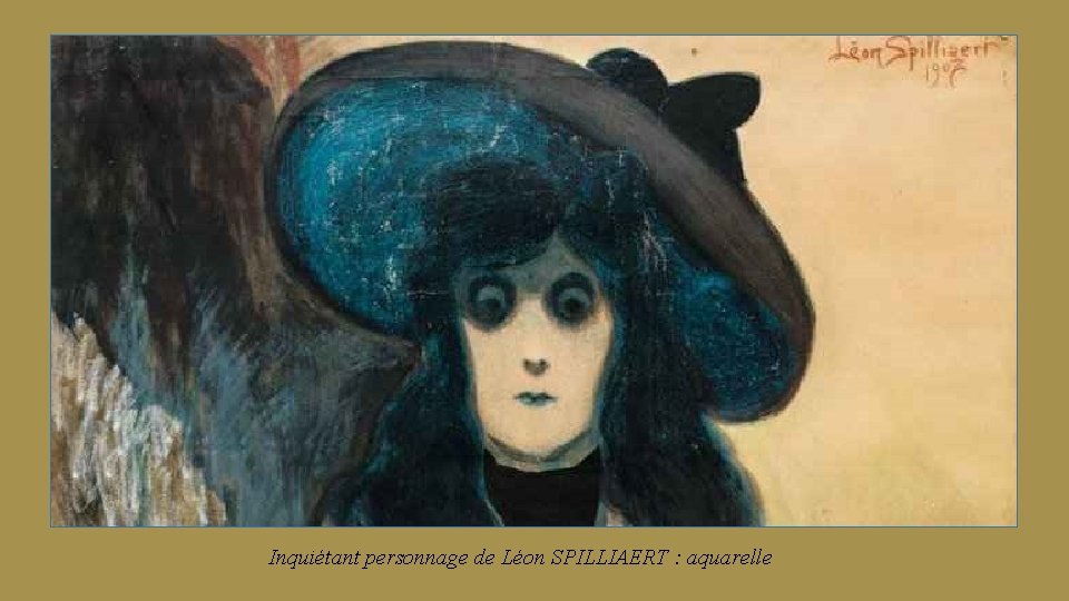Inquiétant personnage de Léon SPILLIAERT : aquarelle 