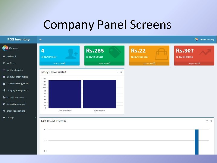 Company Panel Screens 
