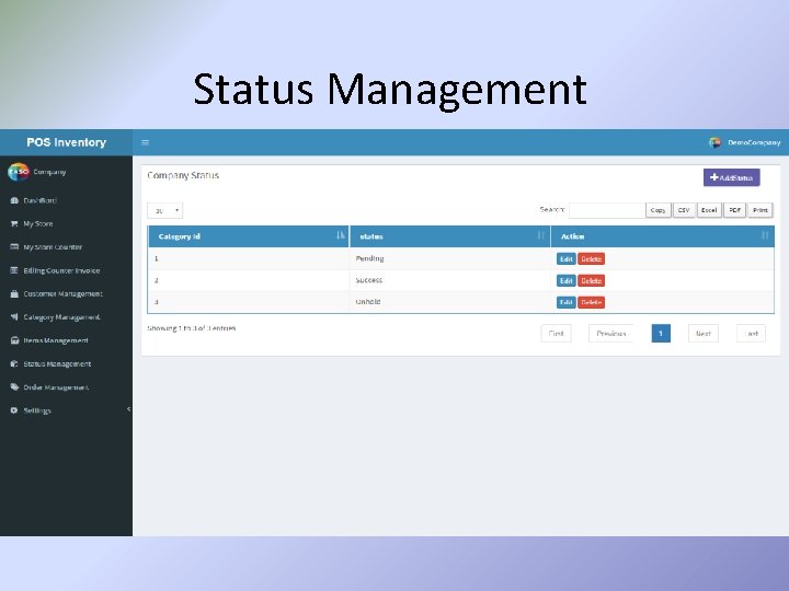 Status Management 