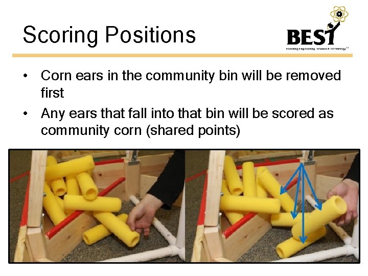 Scoring Positions • Corn ears in the community bin will be removed first •