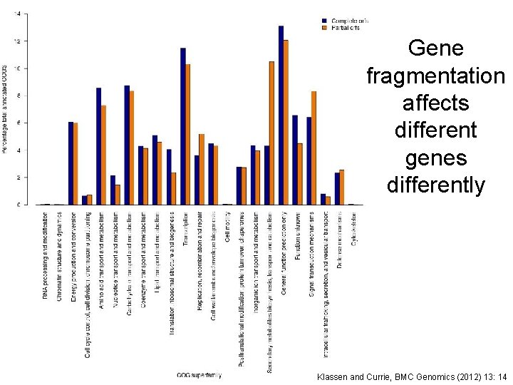 Gene fragmentation affects different genes differently Klassen and Currie, BMC Genomics (2012) 13: 14