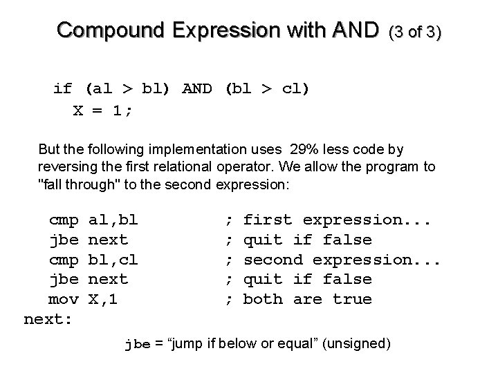 Compound Expression with AND (3 of 3) if (al > bl) AND (bl >