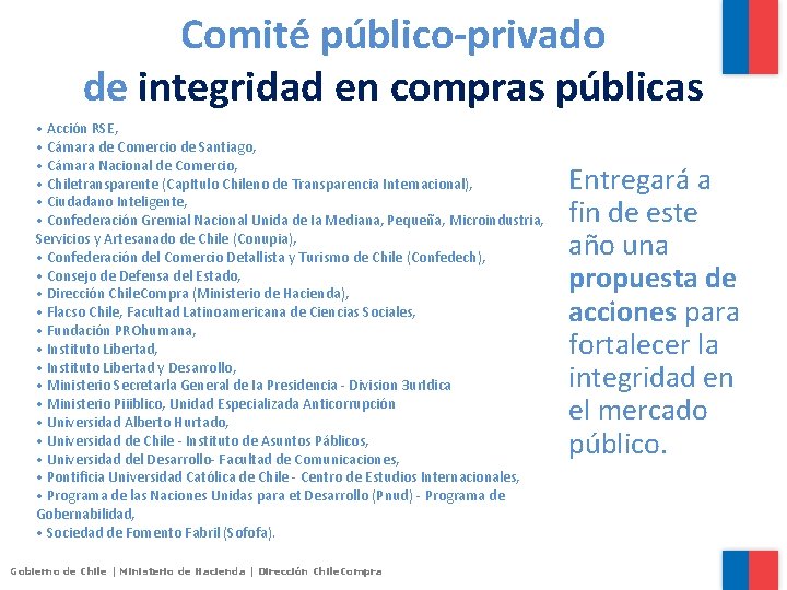 Comité público-privado de integridad en compras públicas • Acción RSE, • Cámara de Comercio