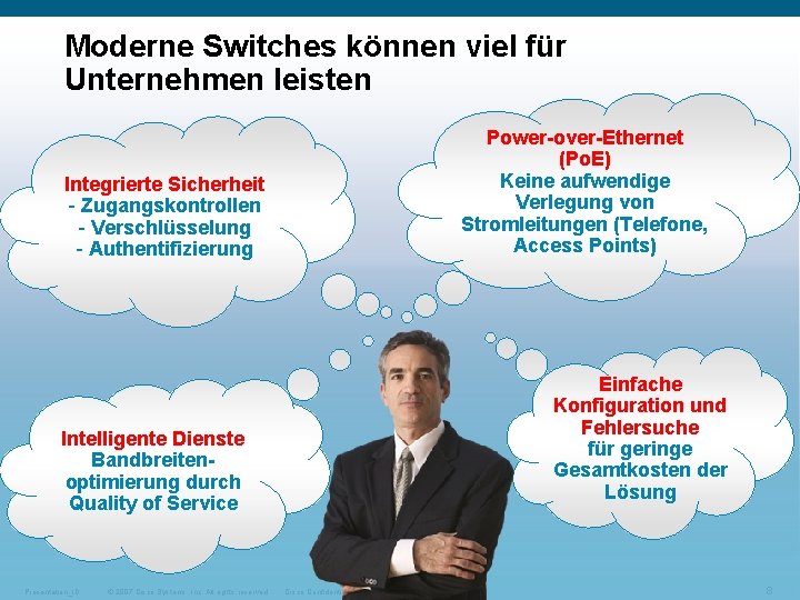 Moderne Switches können viel für Unternehmen leisten Power-over-Ethernet (Po. E) Keine aufwendige Verlegung von