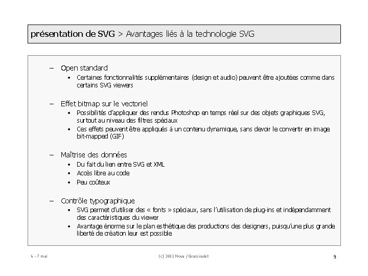 présentation de SVG > Avantages liés à la technologie SVG – Open standard •