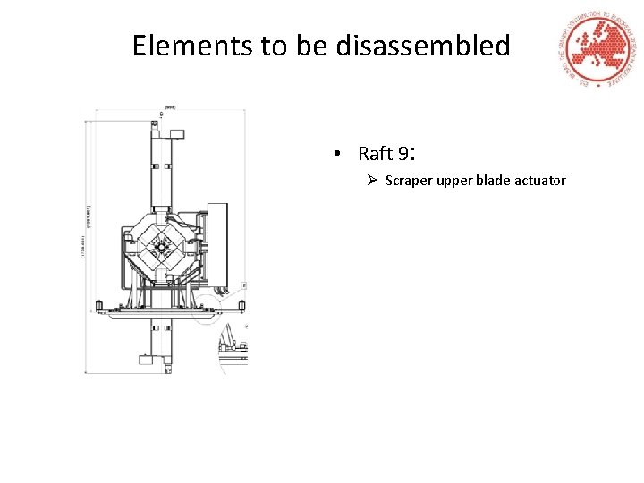 Elements to be disassembled • Raft 9: Ø Scraper upper blade actuator 