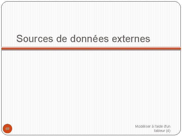 Sources de données externes 69 Modéliser à l'aide d'un tableur (4) 