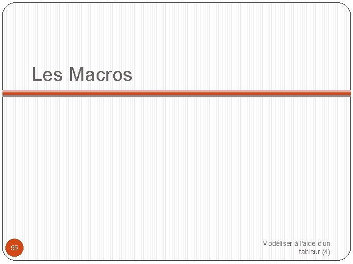 Les Macros 95 Modéliser à l'aide d'un tableur (4) 