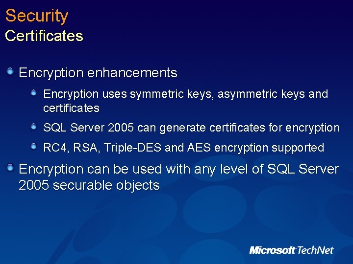 SQL Server 2005 RDBMS Technical Overview Matthew Stephen