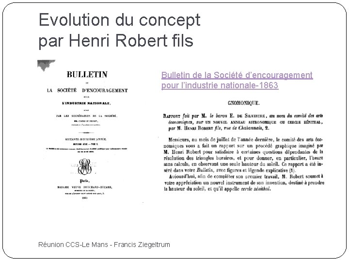 Evolution du concept par Henri Robert fils Bulletin de la Société d’encouragement pour l’industrie