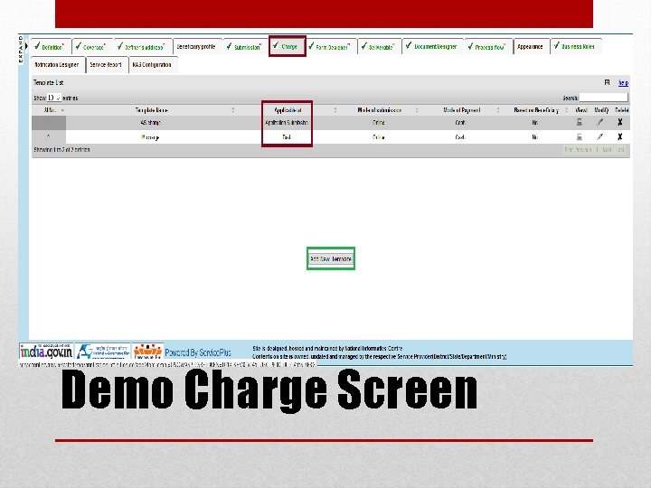 Demo Charge Screen 
