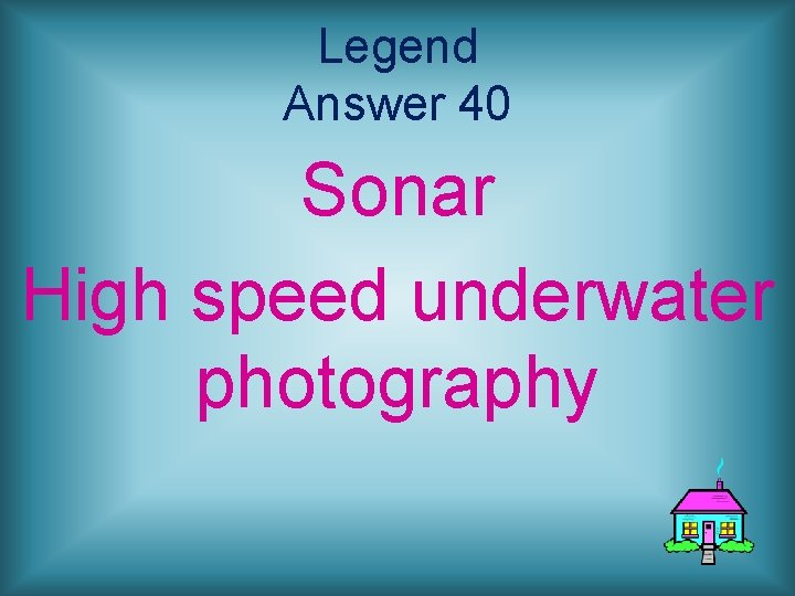Legend Answer 40 Sonar High speed underwater photography 