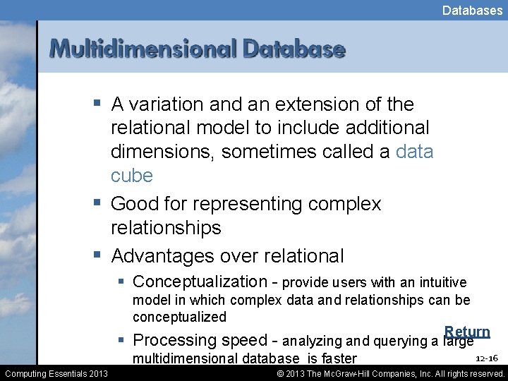 Databases § A variation and an extension of the relational model to include additional