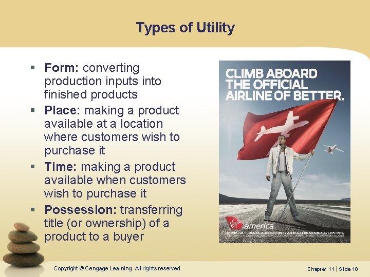 Types of Utility § Form: converting production inputs into finished products § Place: making