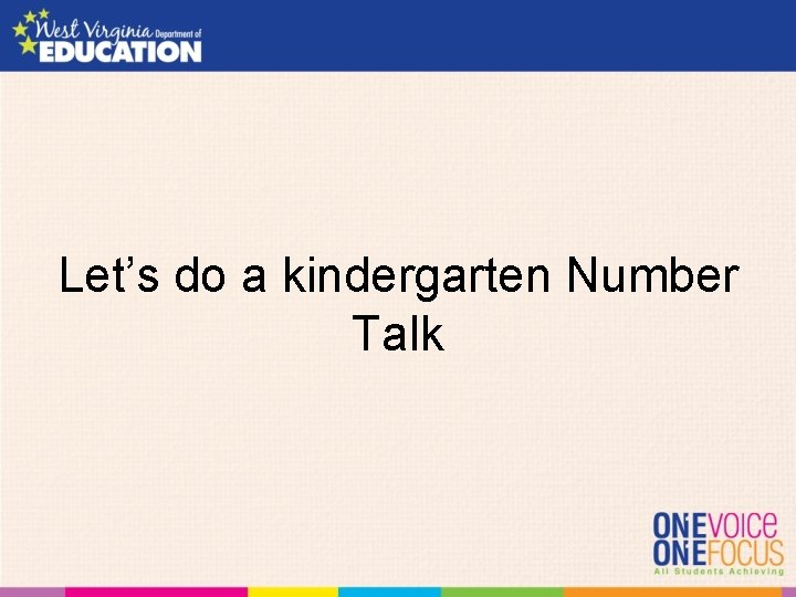 Let’s do a kindergarten Number Talk 