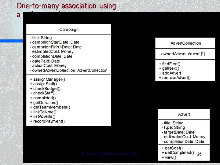 One-to-many association using a collection class. © Bennett, Mc. Robb and Farmer 2002 26